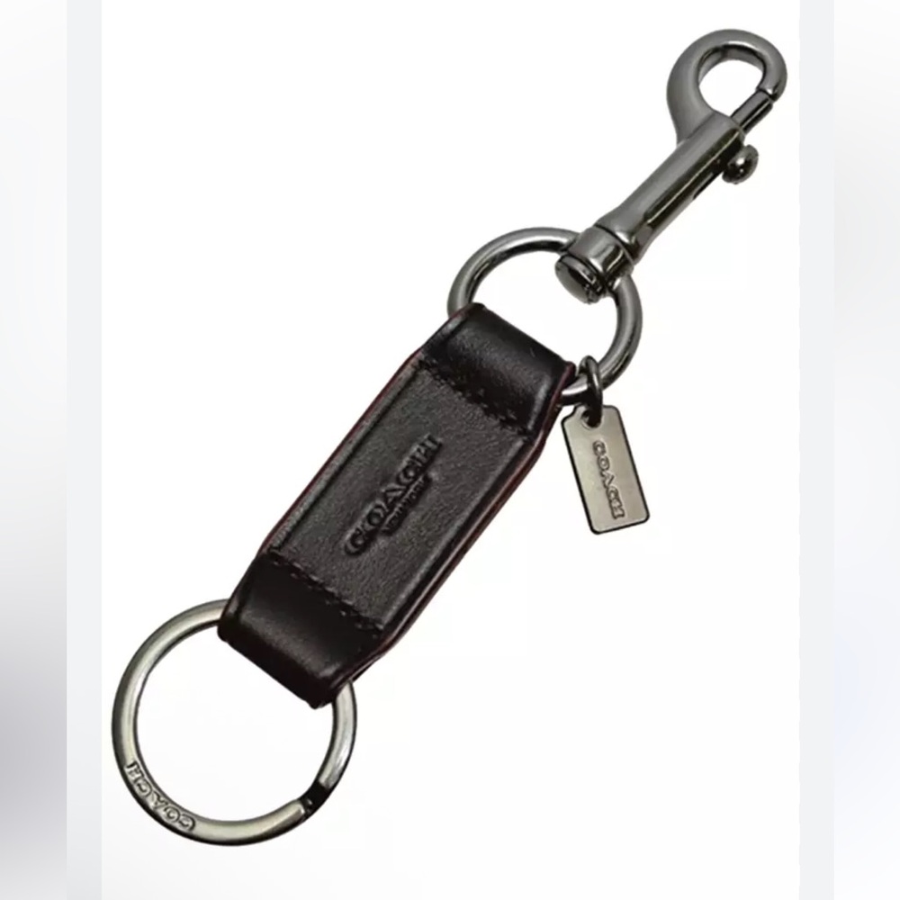 Coach Gunmetal Key Ring/Charm bag extender etc 6” NWOT